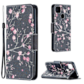 Miniatyrbillede 1 af 2: Wonderland Xiaomi Redmi 9C Flip etui - Lyserøde blomster Black