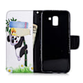 Pikkukuva 2 / 2: Samsung Galaxy J6 PU Nahka Kuvallinen Lompakko Suoja Kotelo - Bamboo Panda Multicolor