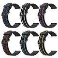 Miniatyrbild 2 av 2: Vertical stripe silicone watch band for Samsung watch - Black / Red Svart