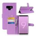 Miniatyrbillede 1 af 2: Samsung Galaxy Note9 mobiletui i kunstlæder med Litchi overfalde samt pung - Lilla Purple