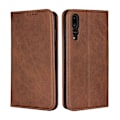 Miniatyrbillede 1 af 2: Huawei P20 Pro auto-absorberende læder flip etui - Kaffe Brown