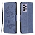 Miniatyrbild 1 av 2: Butterfly läder Samsung Galaxy A33 5G fodral - Blå Blå