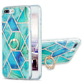Pikkukuva 1 / 2: Marble Patterned Suojakuori With Ring Holder For iPhone 8 Plus – Green Green