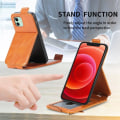 Pikkukuva 5 / 6: Vertical Flip Phone Suojakotelo With Zipper For iPhone 12 Mini - Ruskea Brown