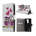 Miniatyrbillede 1 af 2: Moberg LG G4c Læder Etui Med Kortholder - Tre Ugler Og Hjerter Multicolor