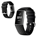 Miniatyrbillede 1 af 2: Fitbit Charge 4 / 3 urrem med diamantmønster - Sort Størrelse: S Black