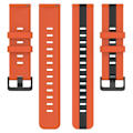 Miniatyrbillede 2 af 2: 20 mm universel tofarvet silikone-urrem - Orange / Sort Orange