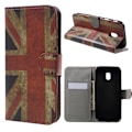 Miniatyrbillede 1 af 2: Samsung Galaxy J3 (2017) Beskyttende læder etui med magnet - UK flag Multicolor