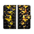 Miniatyrbillede 1 af 2: Samsung Galaxy S10e lysspot decorations læder flip etui - Guld Sommerfugle Gold