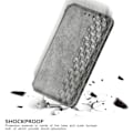 Miniatyrbild 2 av 2: Läder Samsung Galaxy S21 FE fodral med romb-design - Silver/Grå Silvergrå