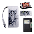 Miniatyrbillede 1 af 2: Samsung Galaxy S10 lysspot decorations læder flip etui - Kat Silver grey