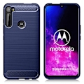 Miniatyrbillede 1 af 2: Carbon Flex cover - Motorola One Fusion Plus - Blå Blue