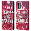 Miniatyrbillede 1 af 2: Wonderland Motorola Moto G62 5g Flip Etui - Keep Calm og Sparkle Red