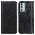 Miniatyrbillede 1 af 2: Flip Etui med Pung i Ægte Læder til Samsung Galaxy M13 4g - Sort Black