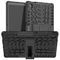 Miniatyrbillede 1 af 2: Dækmønster kickstand-etui til Samsung Galaxy Tab A7 Lite - Sort Black