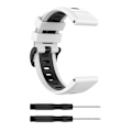 Miniatyrbillede 2 af 2: Garmin Fenix 7X tofarvet silikone-urrem - Hvid / Sort White