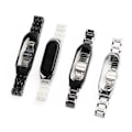 Miniatyrbillede 2 af 2: Xiaomi Mi Smart Band 6 / 5 keramisk stil urrem i rustfrit stål - Fem Perler Sort Black