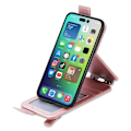 Pikkukuva 5 / 6: Vertical Flip Phone Suojakotelo With Zipper For iPhone 14 - Ruusukulta Pink