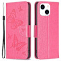 Miniatyrbild 1 av 2: Butterfly läder iPhone 14 fodral - Rosa Rosa