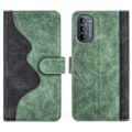 Miniatyrbillede 1 af 2: To Farvet Læder Flip Case til Motorola Moto G52 - Grøn Green