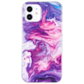 Miniatyrbillede 1 af 2: Marmor etui til iPhone 12 / 12 Pro - Rød Multicolor