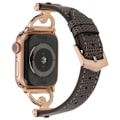Miniatyrbild 1 av 2: Apple Watch (45 mm) klockarmband i texturerat PU-läder - Grå / Roséguld Rosa