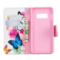 Miniatyrbillede 2 af 2: Samsung Galaxy S10e trykt mønster læder flip etui - Sommerfugle og Blomster Multicolor