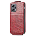 Pikkukuva 2 / 6: Vertical Flip Phone Suojakotelo With Zipper For Xiaomi Redmi Note 11S 5G / Poco M4 Pro 5g / Note 11t 5g - Punainen Red