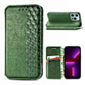 Pikkukuva 1 / 2: Nahkakotelo With A Stylish Rhombus Imprint For iPhone 13 Pro Max - Vihreä Green