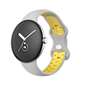 Miniatyrbillede 1 af 2: Google Pixel Watch urrem i silikone med to farver - Grå / Gul Størrelse: S Yellow