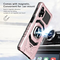 Miniatyrbild 4 av 6: Slitstarkt hårdplastskal med mjuk insida och kickstand för Samsung Galaxy M32 5G / A32 5G - Roséguld Rosa