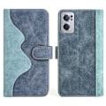 Pikkukuva 1 / 2: Kaksivärinen nahkainen läppäkotelo OnePlus Nord CE 2 5G - Sininen Blue