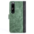 Miniatyrbild 2 av 2: Tvåfärgat Sony Xperia 1 IV fodral i läder - Grön Grön
