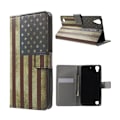 Pikkukuva 1 / 2: Holberg HTC Desire 530 Nahkakotelo Korttitaskuilla - Amerikan Lippu Multicolor