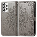 Miniatyrbild 1 av 2: Mandala läder Samsung Galaxy A53 5G fodral - Silver/Grå Silvergrå