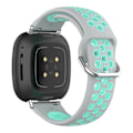 Pikkukuva 1 / 2: Fitbit Sense 2 / Versa 4 kaksivärinen silikonikellon hihna - Harmaa / Teal Blue