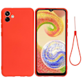 Pikkukuva 1 / 6: Matta nestesilikoninen kuori Samsung Galaxy A04e - Punainen Red