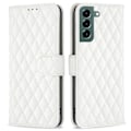 Miniatyrbillede 1 af 2: Rhombus mat Samsung Galaxy S22 Plus flip etui - Hvid White