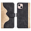 Miniatyrbillede 1 af 2: To-farvet iPhone 13 læderetui - Sort Black