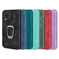 Miniatyrbillede 2 af 2: Stødsikkert lædercover med oval kickstand til Samsung Galaxy M32 - Sort Black