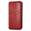 Miniatyrbillede 3 af 6: Læder Etui med A Stilfuldt Rhombus Tryk til Motorola Moto G73 - Rød Red