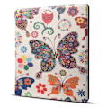 Pikkukuva 1 / 2: Amazon Kindle Oasis (2019) tyylikäs kuvio nahkainen flip case - Perhoset Multicolor
