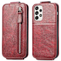 Pikkukuva 1 / 6: Vertical Flip Phone Suojakotelo With Zipper For Samsung Galaxy A73 - Punainen Red