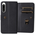 Pikkukuva 6 / 6: 10-slot Lompakko Suojakotelo For Sony Xperia 5 IV - Musta Black