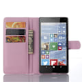 Miniatyrbillede 2 af 2: Jensen læder-etui med stander og kortholder til Microsoft Lumia 950 XL - Lyserød Pink
