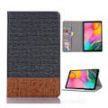 Pikkukuva 1 / 2: Samsung Galaxy Tab A 10.1 (2019) ristikkäistekstuurinen nahkakotelo - Musta Black
