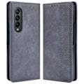 Pikkukuva 1 / 2: Bofink Vintage Samsung Galaxy Z Fold4 Nahkakotelo - Sininen Blue