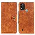 Miniatyrbillede 1 af 2: Alpha Nokia C21 Plus læder flip etui - Brun Brown