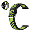 Miniatyrbillede 1 af 2: 22mm Universal tofarvet silikone metalspænde urrem - Sort / Lime Green