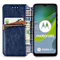 Pikkukuva 6 / 6: Nahkakotelo With A Stylish Rhombus Imprint For Motorola Moto E13 - Sininen Blue